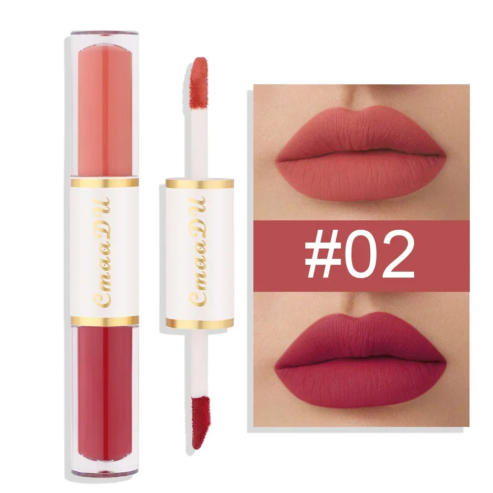 5 In 1 Matte Lipstick Kit Combo Strip Velvet Sexy Red Lip Tint Non-stick Cup Lip Gloss Lip Oil Makeup Lips Cosmetic Set - kellylooksshop