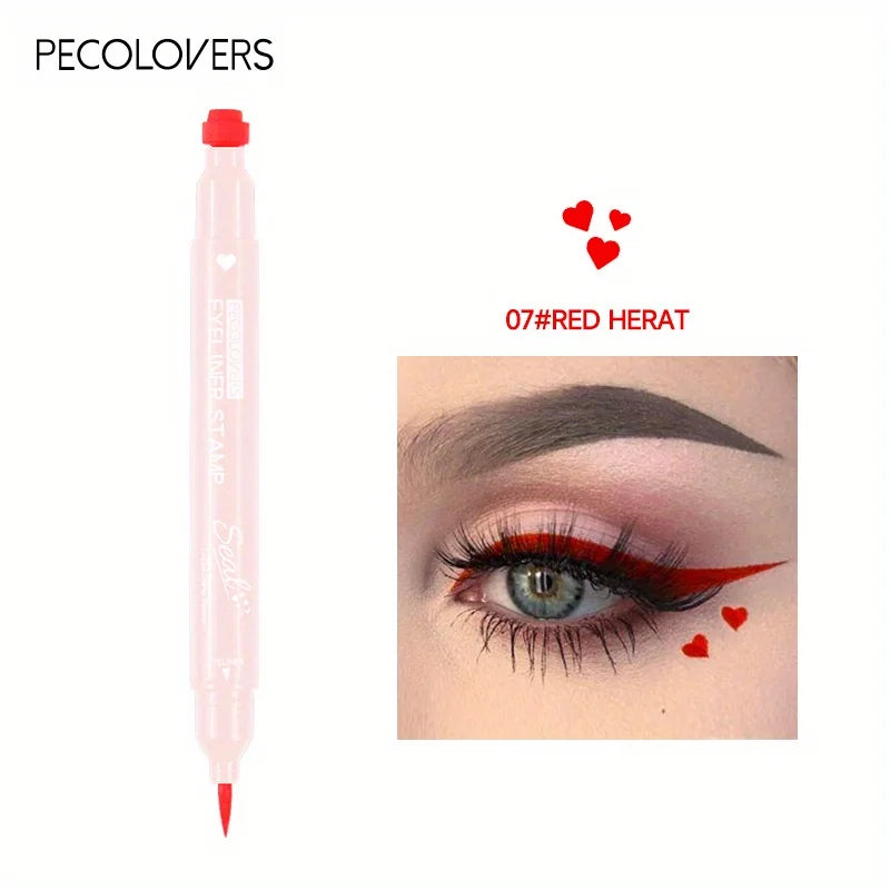 7 Styles Eyeliner Stamp Pen Red Black Liquid Eyeliner Pen Double-ended Lazy Eye Liner Pencil Fast Drying Waterproof Eye Makeup - kellylooksshop