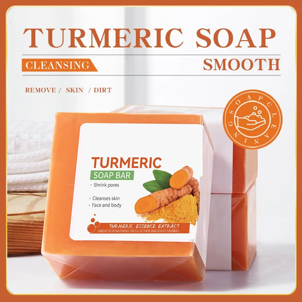 Hand Made Turmeric Soap Body Cleaning Lightening Dark Underarm Leg Body Cleansers Brightening Face Soap Tender Skin Care Beauty - Kellylooks Shop