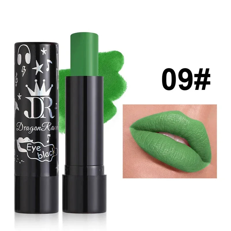 New 12 Colors Matte Lipsticks Waterproof Pink Black Blue Velvet Lipstick Long Lasting Makeup Lip Stick Halloween Cosmetics NEW - kellylooksshop
