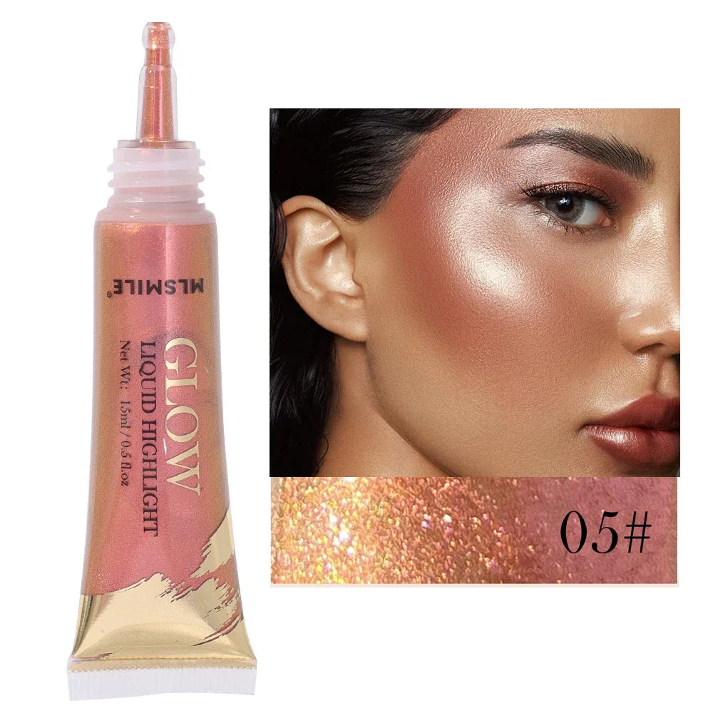 Liquid Highlighter Face Contouring Pearlescent Makeup Brightening Bronzer Glow Body Face Contour Shimmer Illuminator Cosmetics - kellylooksshop