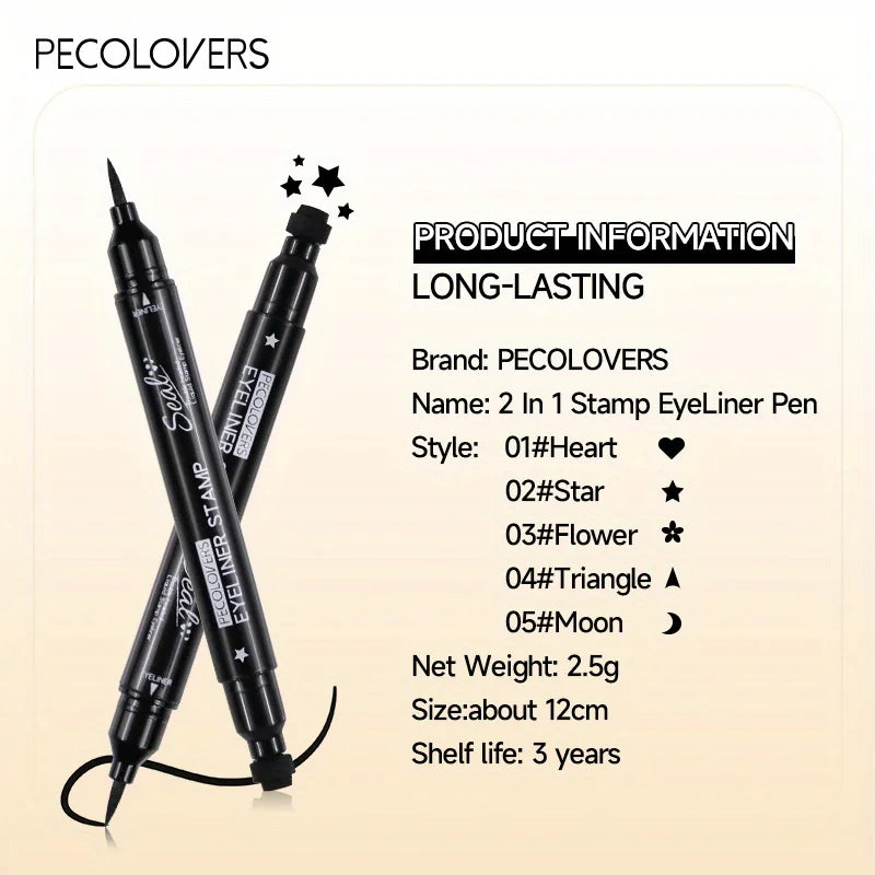 7 Styles Eyeliner Stamp Pen Red Black Liquid Eyeliner Pen Double-ended Lazy Eye Liner Pencil Fast Drying Waterproof Eye Makeup - kellylooksshop