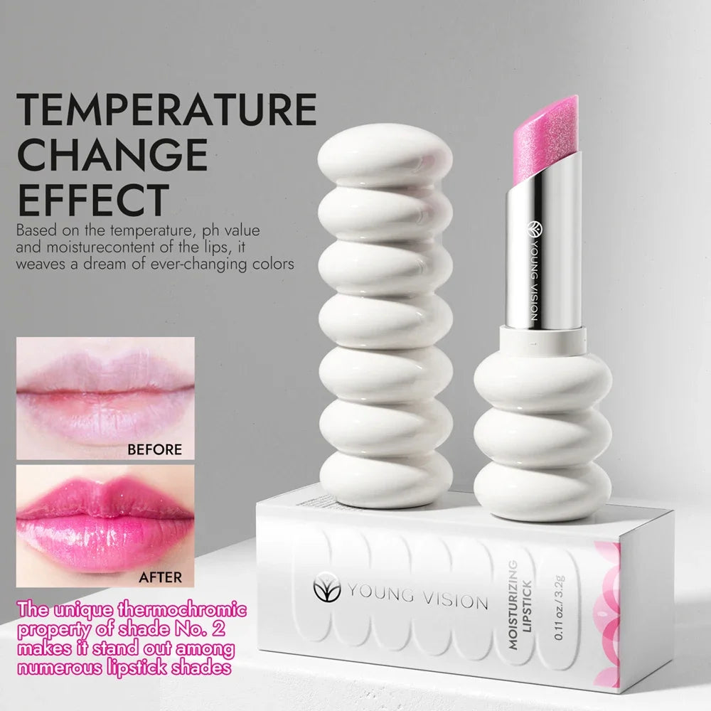 Spiral Moisturizing Colored Lip Balm Shimmer Pink Temperature Change Glossy Lipstick Base Transparent Anti-dryness Lip Care - Kellylooks Shop