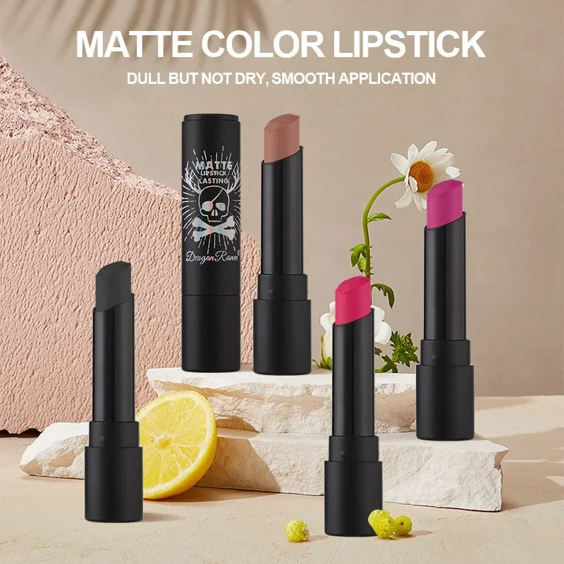 New 12 Colors Matte Lipsticks Waterproof Pink Black Blue Velvet Lipstick Long Lasting Makeup Lip Stick Halloween Cosmetics NEW - kellylooksshop
