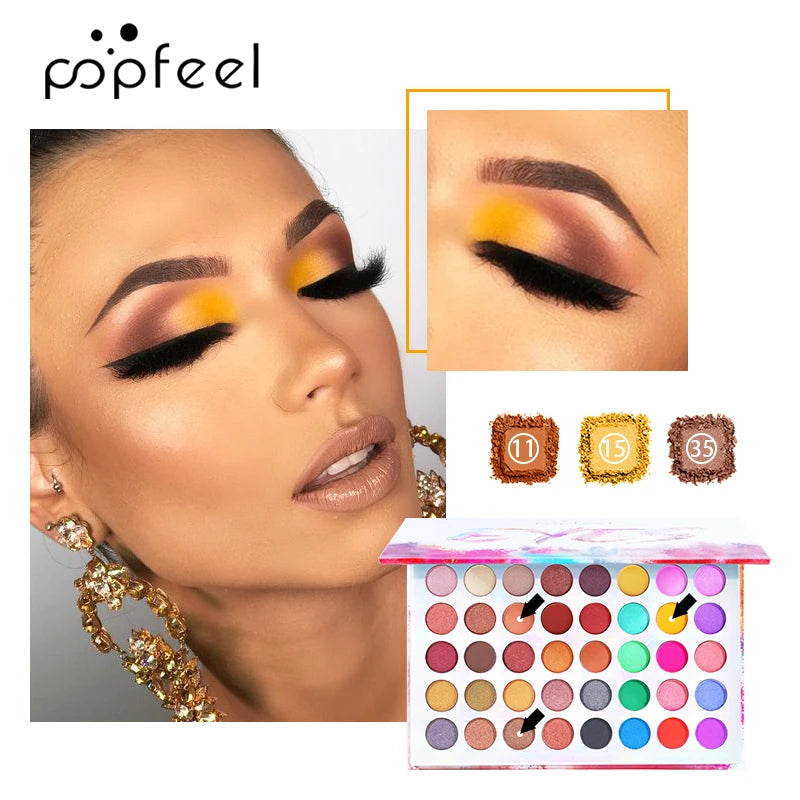 POPFEEL 40 Color Eyeshadow Palette Colorful Pearlescent Matte Multi-color Combination Makeup Eyeshadow - kellylooksshop