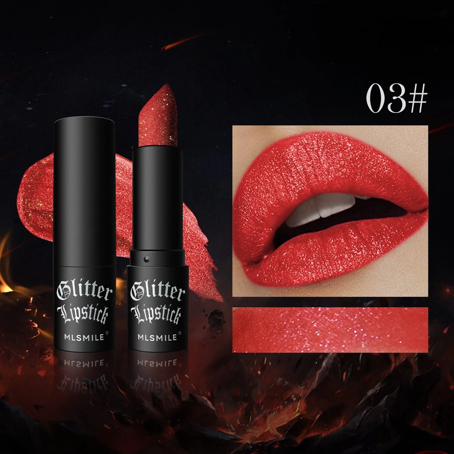 MLSMILE Multi-Color Non-stick Cup Matte Lipstick Flash Lasting Easy Color Diamond Lipstick Dark Halloween Look - kellylooksshop