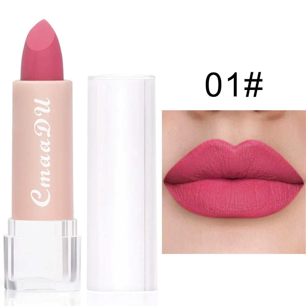 1PC Matte Nude Lipstick Waterproof Long Lasting Non-stick Cup Sexy Red Pink Velvet Lipsticks Women Makeup Cosmetic 15 Colors - kellylooksshop