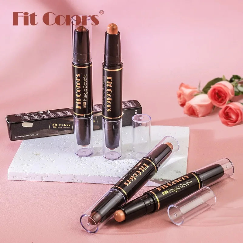 Dual-end Highlighter Concealer Stick Contour Shadow Smear Pen Brighten Face Body Nose Shadow Multi-functional Contouring Sticks - kellylooksshop