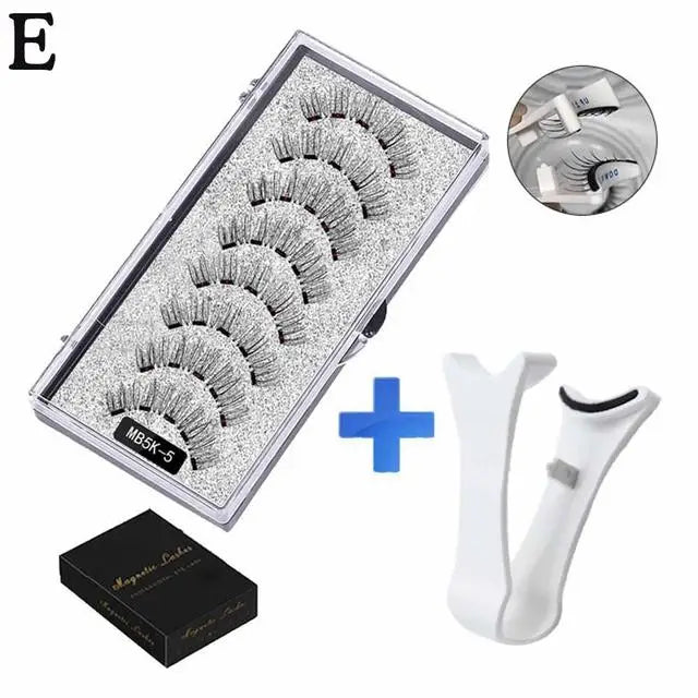 3D Natural Magnetic Eyelashes,With 5 Magnetic Lashes Shipping Box Eyelashes Handmade False Gift Reusable Support Drop Magne T6N2 - Kellylooks Shop