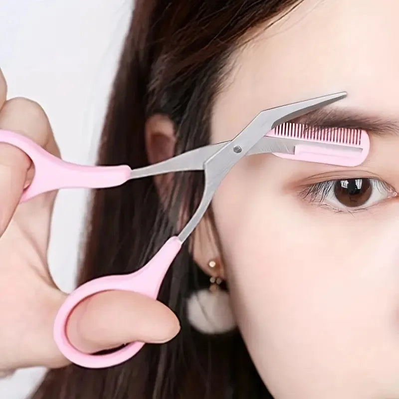 Eyebrow Trimmer Set, Curved Eyebrow Razor, Eyebrow Scissors With Comb, Convenient Easy Beauty Tools For Beginners - Kellylooks Shop