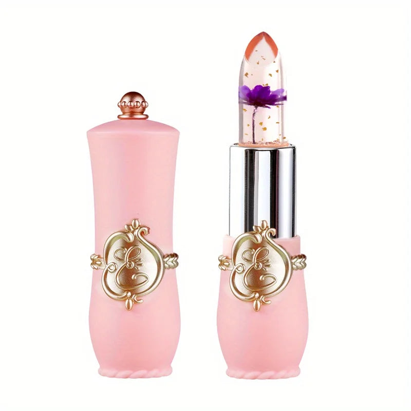 Crystal Flower Jelly Lipstick, Long Lasting Nutritious Lip Balm Lips Moisturizer  Temperature Color Change Lip Gloss - kellylooksshop