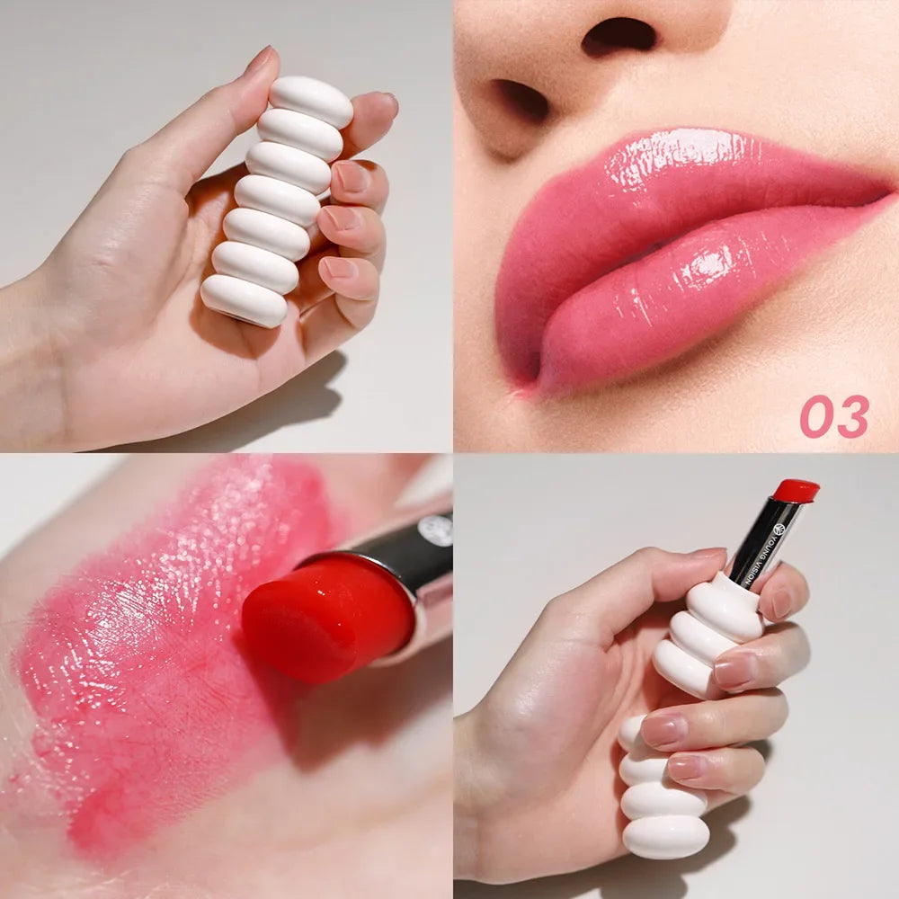 Spiral Moisturizing Colored Lip Balm Shimmer Pink Temperature Change Glossy Lipstick Base Transparent Anti-dryness Lip Care - Kellylooks Shop