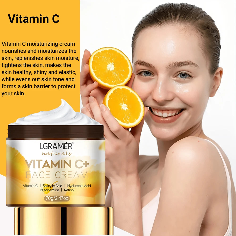 Vitamin C Face Cream Retinol Smooth Wrinkle Moisturizing Firming Hyaluronic Lightening Repairing Smooth Skincare Whitening Cream - Kellylooks Shop