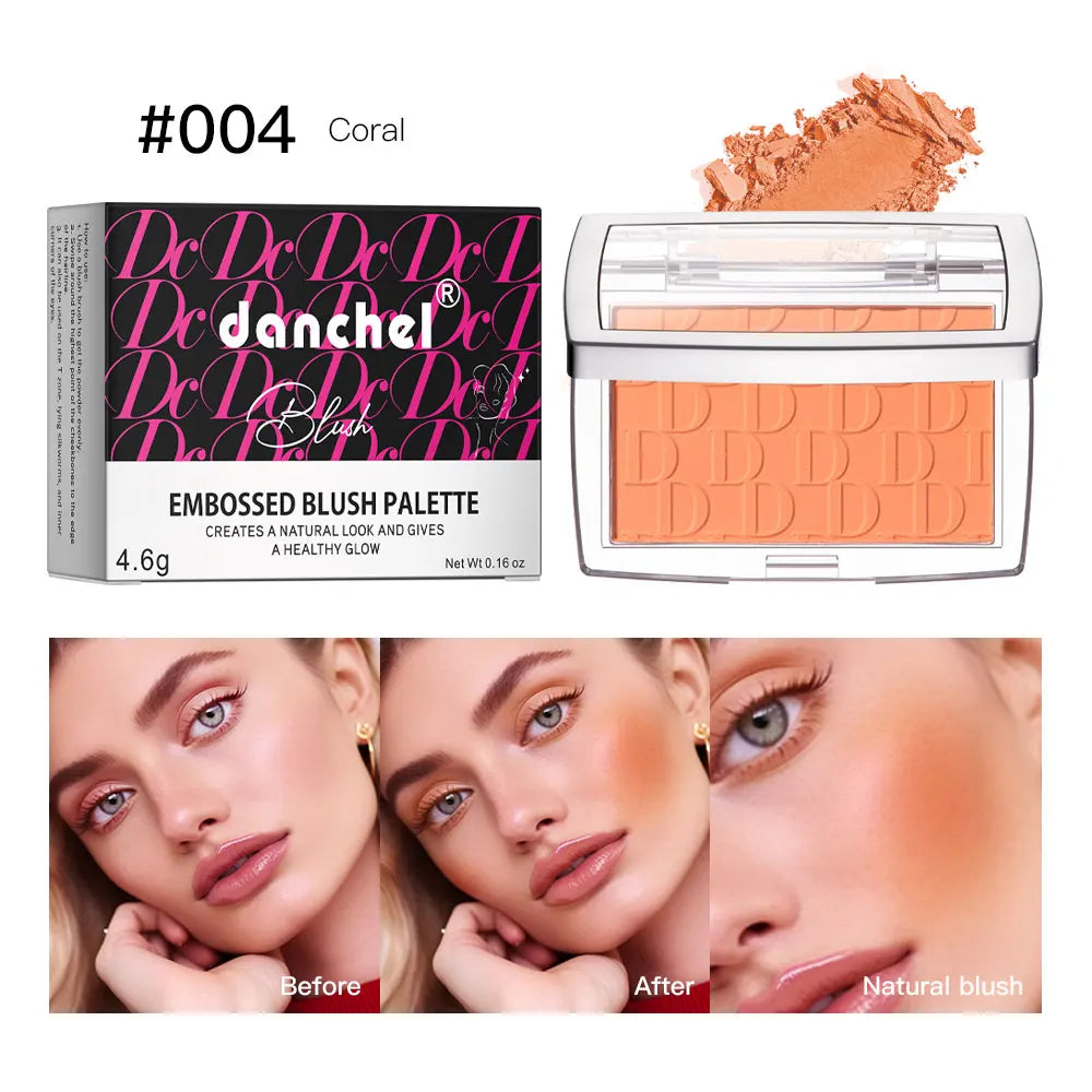 Hot Matte Embossed Blush Palette Rosy Blusher Facial Blush Powder High Pigmented Pink Coral Rouged For Cheeks Smooth Cosmetics - kellylooksshop