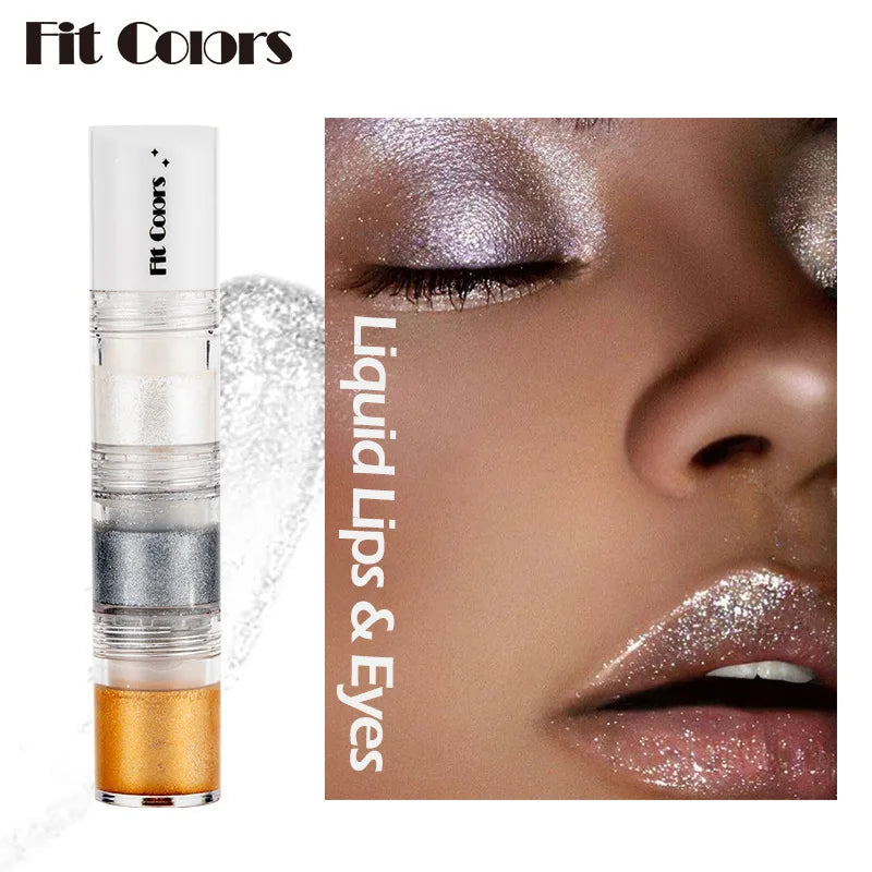Fit Colors 3 Sections Smoky Eye Water Eyeshadow Diamond Liquid Pearl Shimmer Eye Shadow Liquid Lip Dye - kellylooksshop