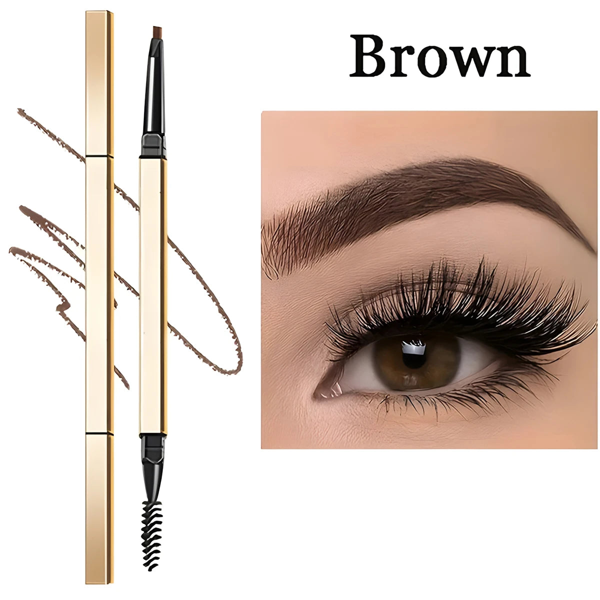 Double headed eyebrow pencil, extremely fine, waterproof, sweat resistant, and long-lasting - kellylooksshop