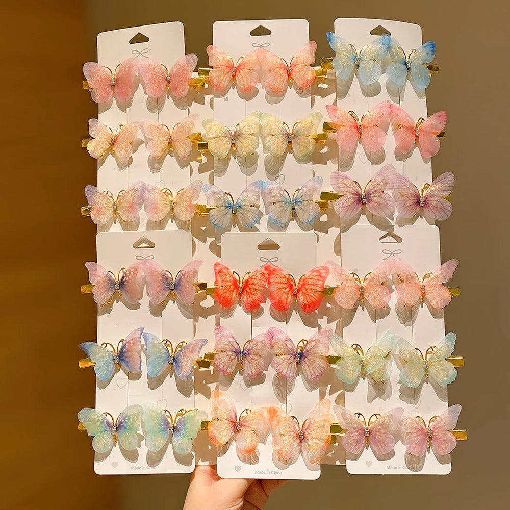 6/12/24/36 pieces of sweet girl butterfly hairpins that do not hurt hair, super nice and cute hairpins - kellylooksshop