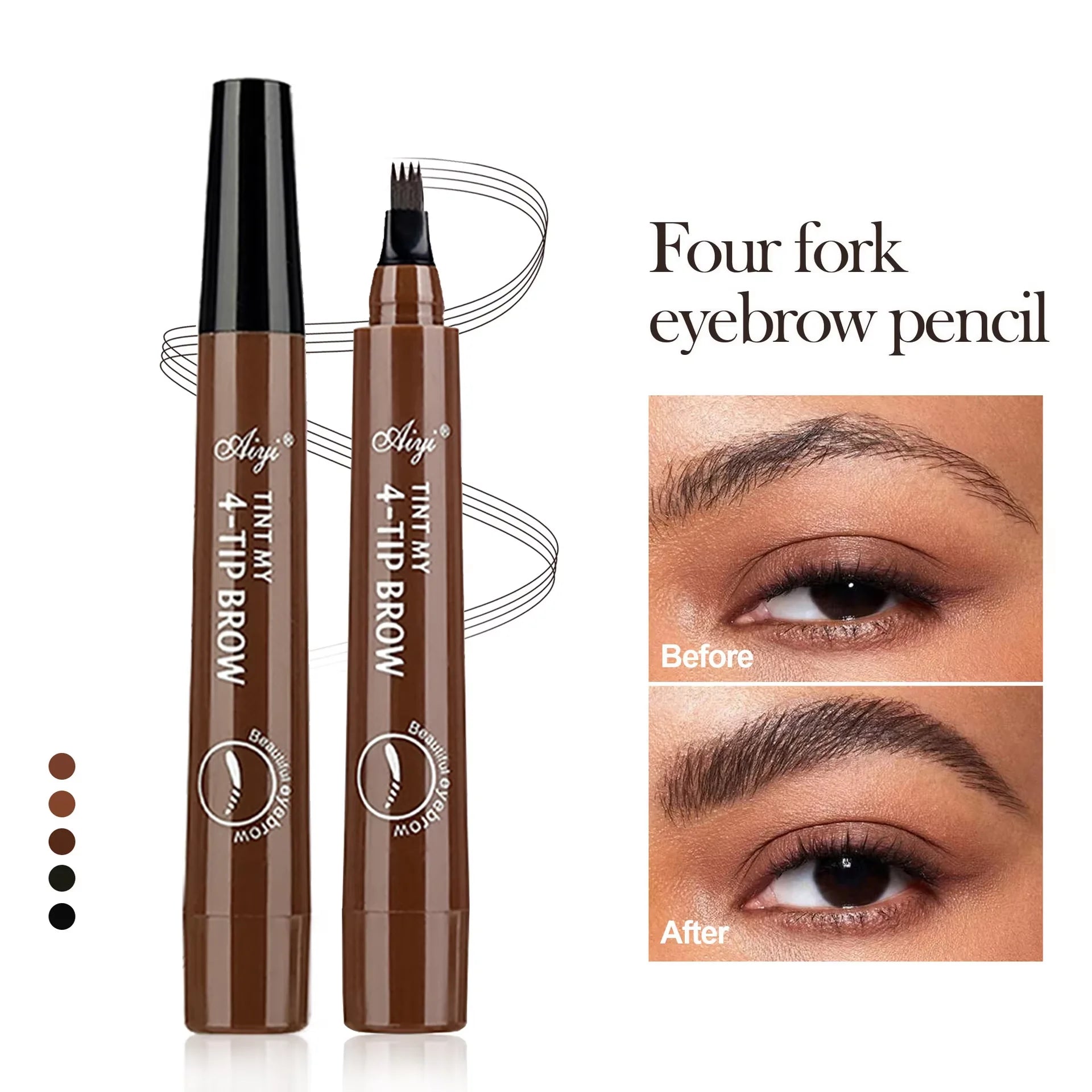 Four-pronged eyebrow pencil,waterproof,long-lasting,non-decoloring,four-pronged wild eyebrow pencil,liquid water eyebrow pencil - kellylooksshop