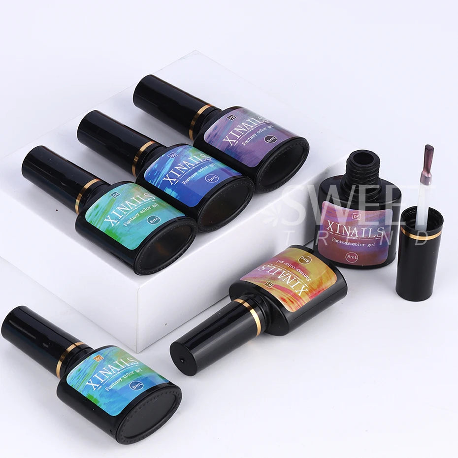 8ml Aurora Top Coat Gel Nail Polish Iridescent Pearl Soak Off Lacquer Sealing Shimmer Mermaid Effect UV LED Manicure Varnishes - kellylooksshop
