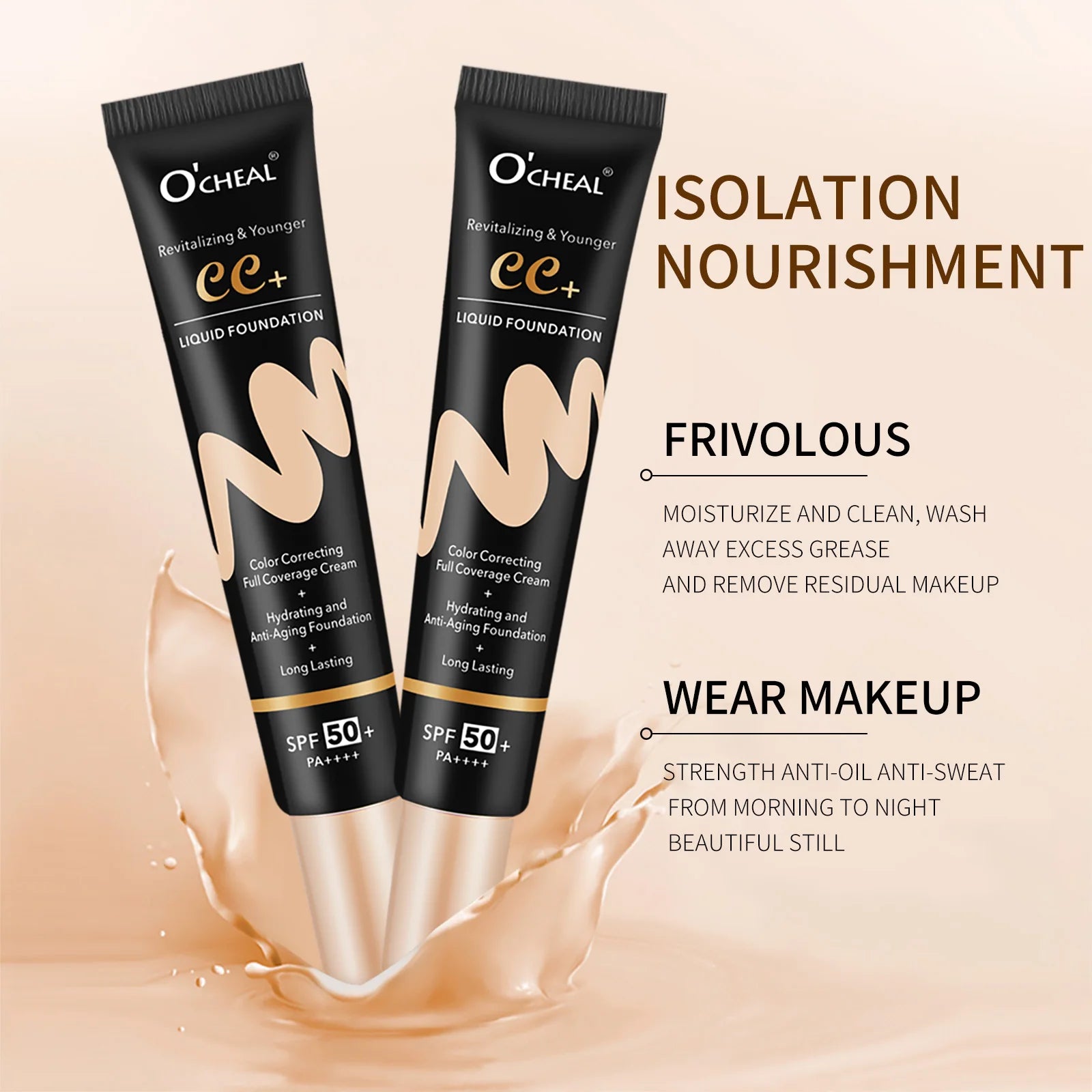Ocheal 30g BB/CC sunscreen Cream SPF 50/PA+++ Facial Liquid Foundation Cream Anti-Aging Long Lasting Full Coverage Cream Powder - kellylooksshop