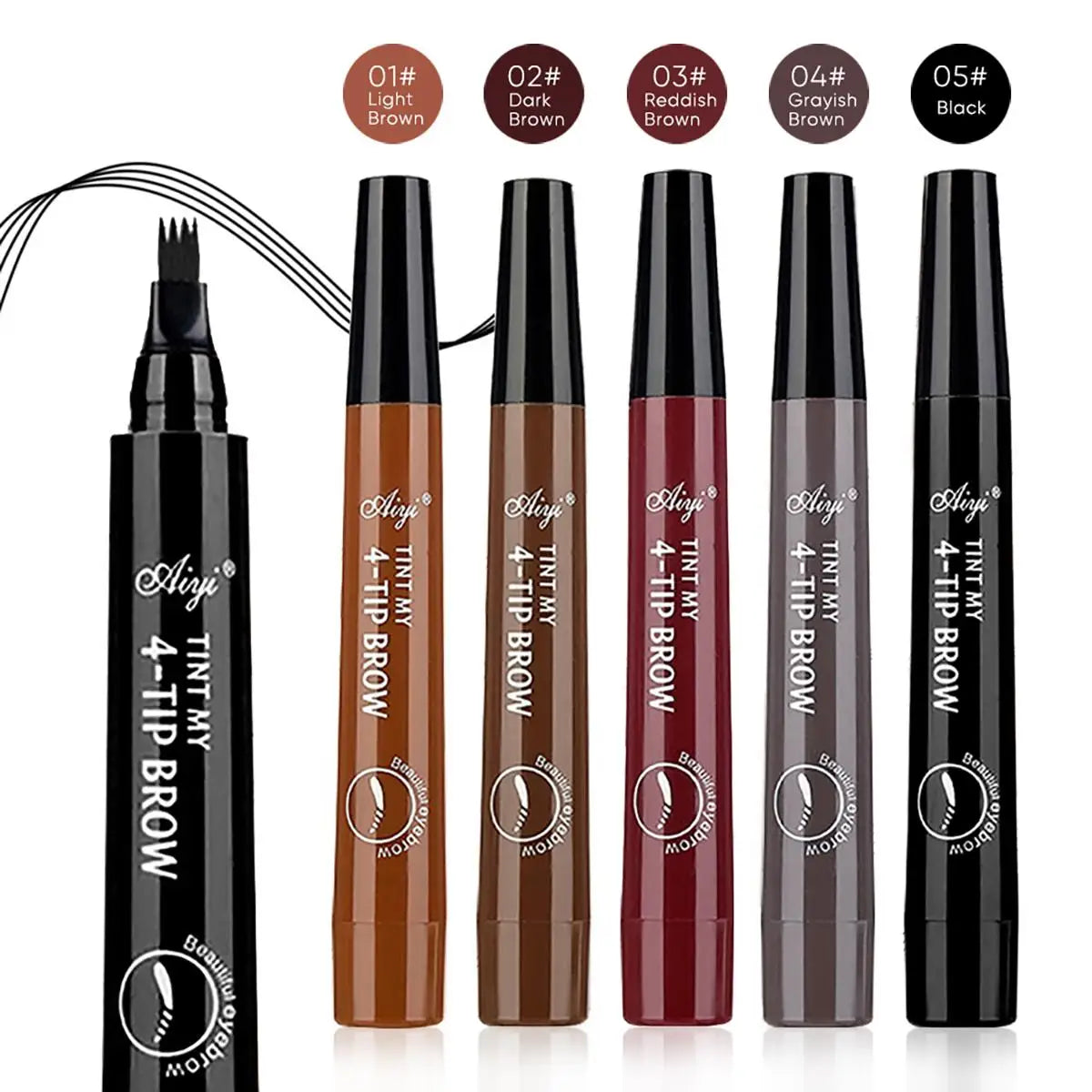 Four-pronged eyebrow pencil,waterproof,long-lasting,non-decoloring,four-pronged wild eyebrow pencil,liquid water eyebrow pencil - kellylooksshop