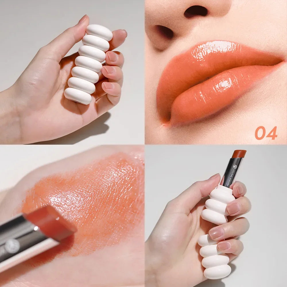 Spiral Moisturizing Colored Lip Balm Shimmer Pink Temperature Change Glossy Lipstick Base Transparent Anti-dryness Lip Care - Kellylooks Shop