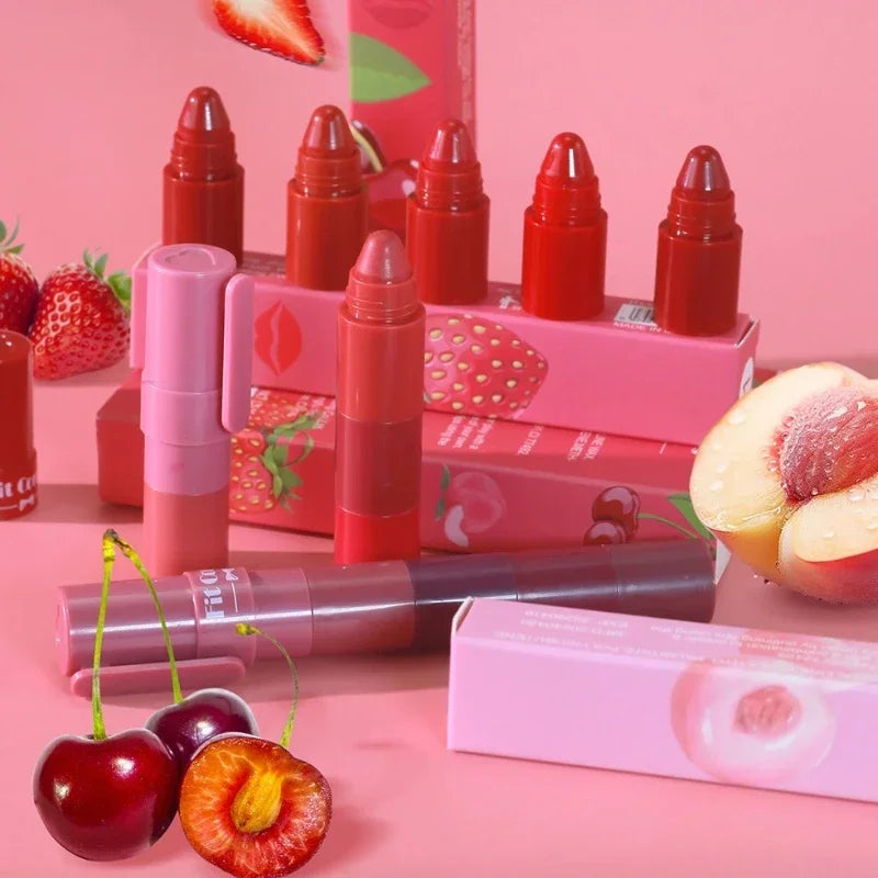 5 in 1 Matte Lipstick Crayon Kit Combo Red Purple Lip Tint Velvet Sexy Multicolour Lipstick Pen Non-stick Cup Lasting Lip Makeup - kellylooksshop
