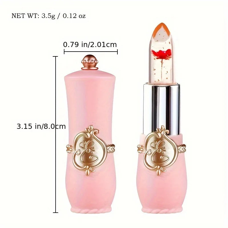 Crystal Flower Jelly Lipstick, Long Lasting Nutritious Lip Balm Lips Moisturizer  Temperature Color Change Lip Gloss - kellylooksshop